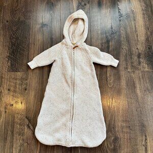 GUC Goumi Kids Light Tan Knit Hooded Wearable Zip-Up Blanket, Size: Small